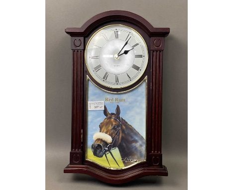 RED RUM WALL CLOCK,40cm high, along with a Royal Doulton Beefeater character jug, on stand and other figures