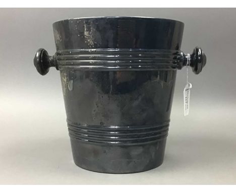 SHIPPING INTEREST MAPPIN &amp; WEBB SILVER PLATED ICE BUCKET,marked for the New Zealand Shipping Company, 21cm high, along wi