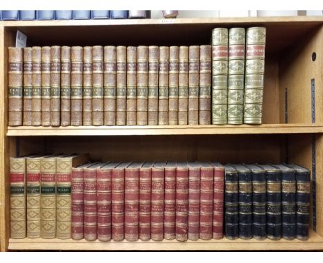 Bindings. 19th Century leather bound literature sets, including The Works of Jonathan Swift, D. D., 19 volumes, Edinburgh, pr
