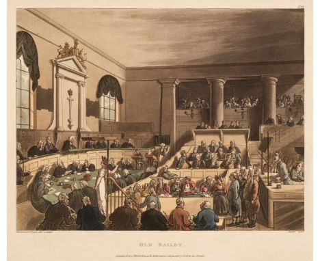 * Ackermann (Rudolph, publisher). Eight Legal Aquatints: Old Bailey, Court of Exchequer, Court of Chancery, Doctors Commons, 