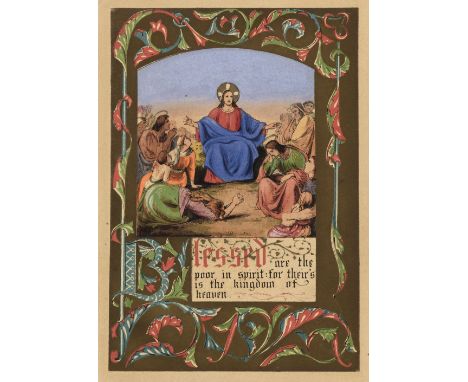 Jones (Owen). The Sermon on the Mount, 1st edition, London: Longman &amp; Co., 1844, 32 stiff card pages with printed illumin