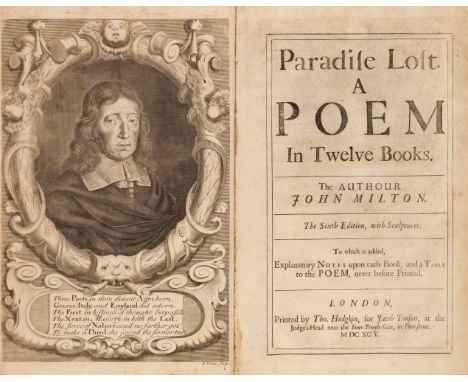 Milton (John). Paradise Lost. A Poem in Twelve Books, 6th edition, London: Tho. Hodgkin, for Jacob Tonson, 1695, bound with: 