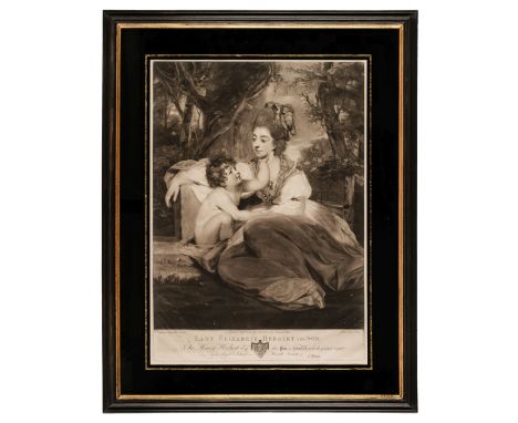 * Reynolds (Sir Joshua). Four Mezzotint Portraits: Lady Elizabeth Herbert and Son, George Viscount Malden & Lady Eliz. Capel,