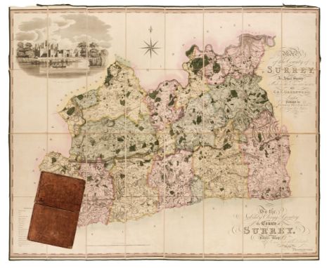 Surrey. Greenwood (C &amp; J), A Map of the County of Surrey from an actual survey made in the years 1822 and 1823, George Pr