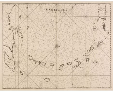 West Indies. Blaeu (Johannes), Canibales Insulae, Amsterdam, [1662 - 70] uncoloured engraved map of the Lesser Antilles, larg