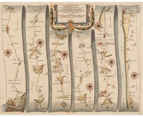 Ogilby (John). The Road from London to Newhaven com. Sussex..., continued from Newhaven to New-Shoreham com. Sussex [1675 or 