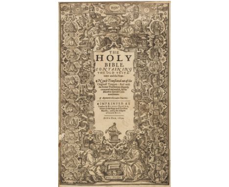 Bible [English]. [The Holie Bible conteynyng the Olde Testament and the Newe, London: R. Jugge, 1568], lacking general title 
