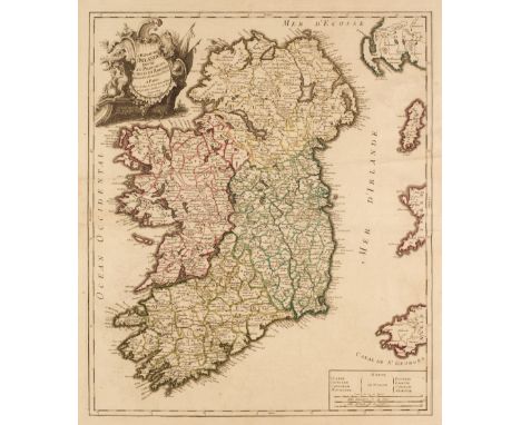 Ireland. Le Rouge (George Louis), Le Royaume D'Irlande Divise en Provinces, Comtes et Baronies..., Paris, circa 1745, engrave