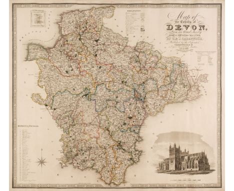 Greenwood (C &amp; J). Six County Maps: Devon, Wiltshire, Cumberland, Somerset, Nottingham &amp; Leicestershire, 1821-31, six