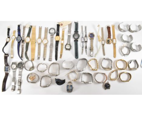 A large collection of vintage ladies and gentlemen's wrist watches to include the makers Lorus, Sekonda, Casio, Timex, Avia, 