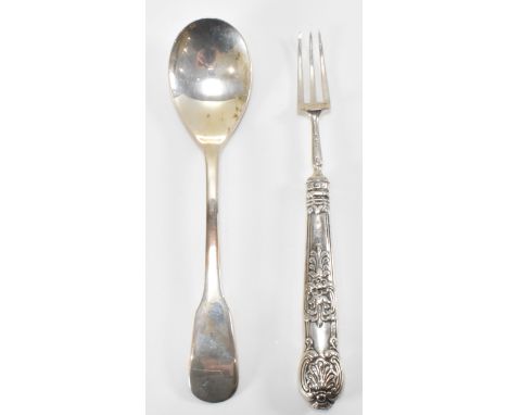 A silver 2003 hallmarked silver spoon having large hallmarks and rat tail bowl to verso, together with a 1825 hallmarked Geor