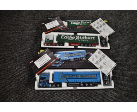 Two Corgi limited edition 1:50 scale Sight &amp; Sound diecasts, Eddie Stobart CC12936 and Ian Hayes Transport CC12935 both S