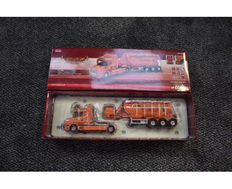 A Corgi limited edition 1:50 scale diecast, Hauliers of Renown, Scania T Feldbinder Tanker, AMC Cement, Newcastle Co Dublin, 