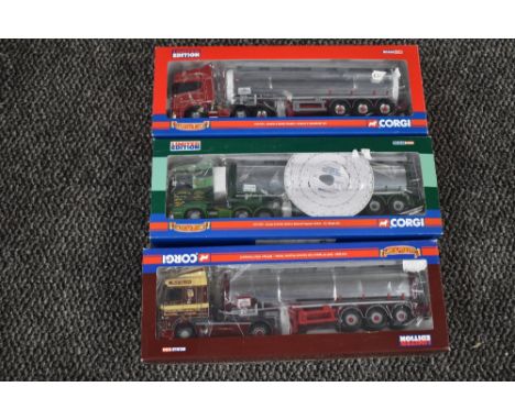 Three Corgi limited edition 1:50 scale Hauliers of Renown diecast, SJ Barge Ltd mirrors and cert present CC13707, William Nic