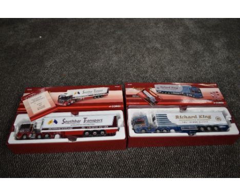 Two Corgi limited edition 1:50 scale Hauliers of Renown diecasts, Mercedes Actros Fridge Southbar Transport, Inchinnan CC1382