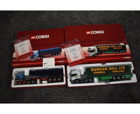 Two Corgi limited edition 1:50 scale Hauliers of Renown diecasts, Daf CF Tipper Tennant Transport Forth Ltd CC13619 and Scani