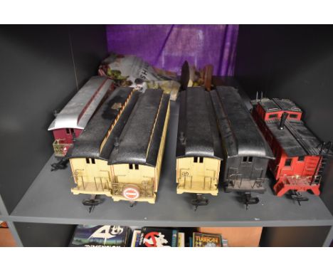 Six Bachmann and similar G scale Coaches, South Pacific x3, Santa Fe, MPM- LCO and Atlantic Coast Line