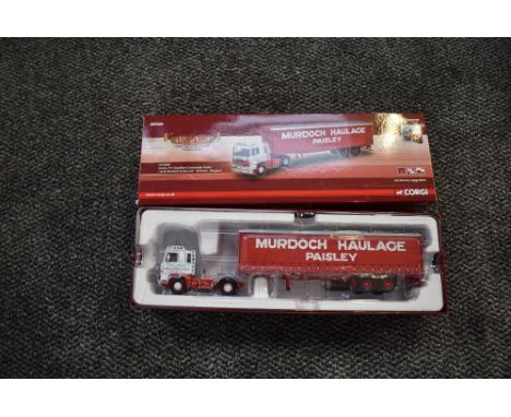 A Corgi limited edition 1:50 scale diecast, Hauliers of Renown, Scania 111 Tautliner Curtainside Trailer, J &amp; M Murdoch &