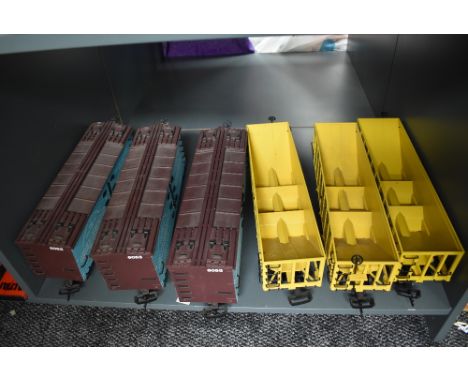Six Bachmann G scale wagons, Peabody Short Line x3 and Geo.H.Hammond &amp; Co Refrigerator x3