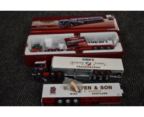 A Corgi 1:50 scale Hauliers of Renown diecast, Man TG-X Fuel Tanker Eddie Stobart CC15207, collectors card present in origina