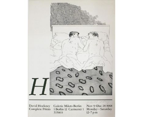   Hockney, David (geb.1937 Bratford)  Original-Ausstellungsplakat "Two Boys aged 23 or 24", der Galerie Mikro Berlin im Jahr 