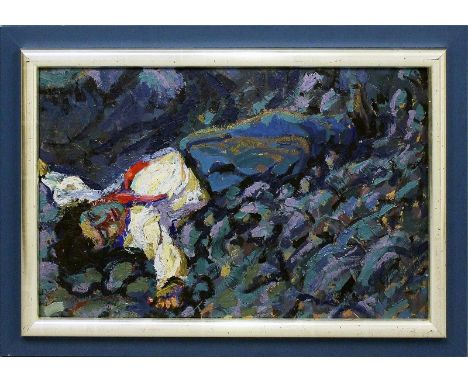   Thum, Erich (1886 Berlin 1952) eigentlich Lydia Elfriede Luzie Thum  Liegende Person mit rotem Halstuch (recto) und Frauenp