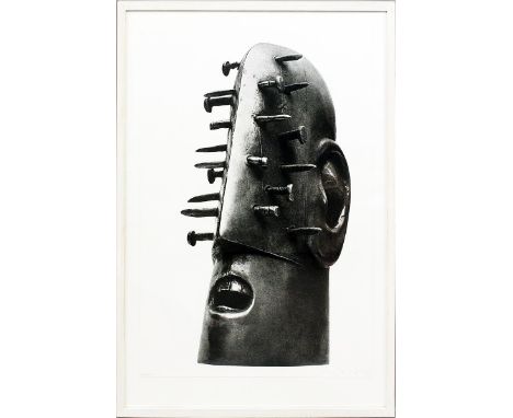   Kriester, Rainer (1935 Plauen - Castellaro 2002)  Nagelkopf. Serigraphie/Papier (l. Lagerspuren), re. u. mit Bleistift sign