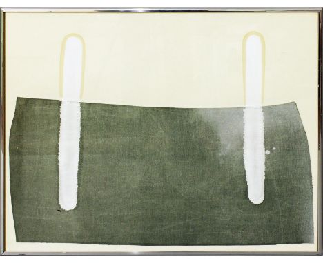   Hofschen, Edgar (1941 Tapiau - Wuppertal 2016)  Abstrakte Komposition. Collagierte Mischtechnik/Papier (l. Altersspuren), r