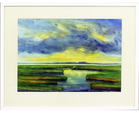   Lübbers, Peter (1934 Hamburg 1982)  Halligen in der Nordsee. Aquarell/Papier, li. u. sign. und dat. (19)78. PP.-Ausschnitt 