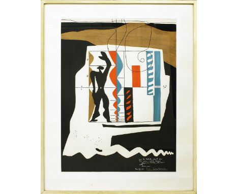   Le Corbusier (1887 La Chaux-de-Fonds - Roquebrune-Cap-Martin 1965), nach  "Modulor". Farblithographie/Arches (Gebrauchsspur