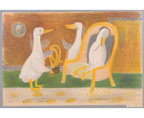 Graham Sutherland (1903 - 1980), The Sick Duck, lithograph, signed in pencil, 50cm x 76cm, together with a letter to the vend
