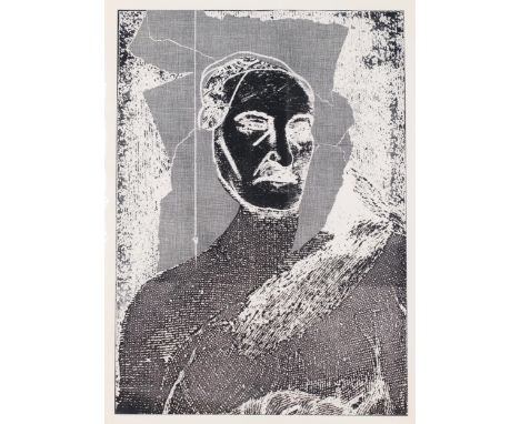 R B Kitaj, working proof for Portrait Of A Man, printed on thin shiny paper with contrasts reversed, sheet 67cm x 46cm, unfra
