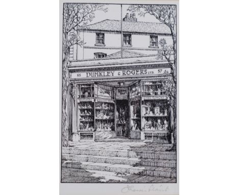John Lewis Stant (1905-1964), etching on paper, Dunkley and Rogers, The Pantiles, Tunbridge Wells, signed in pencil, mounted,
