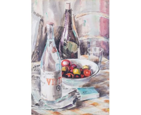 Percy Hague Jowett (1882 - 1955), still life, watercolour, 1951, 51cm x 35cm, framedGood condition