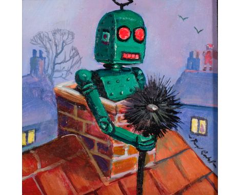 Raymond Campbell (born 1956), Robert Sweep, oil on board, 9.5cm x 9.5cm, framedPerfect condition