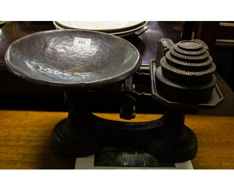 METAL WEIGHING SCALES + WEIGHTS