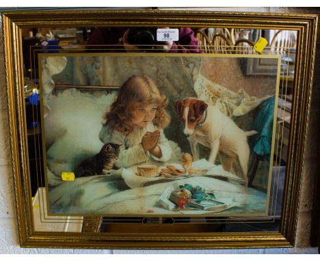 PEARS PRINT OF GIRL WITH DOG