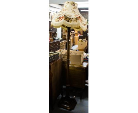 MAHOGANY STANDARD LAMP + SHADE