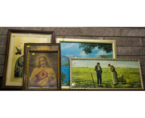 4 RELIGIOUS PICTURES + PRINT