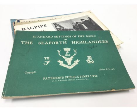 LOT OF BOOKS ON PIPING, including 'Bagpipe Music for Dancing' and 'Standard Settings of Pipe Music of The Seaforth Highlander