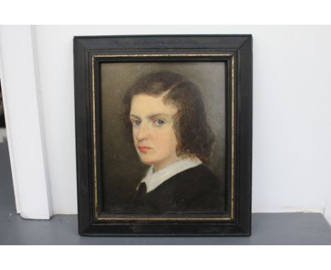 Continental School 19th Century, Portrait of a young gentleman, oil on board, framed, 20 x 17cm