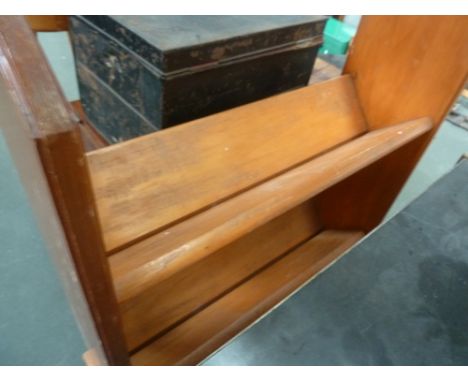 A teak 'V' two shelf unit, 76cmW  