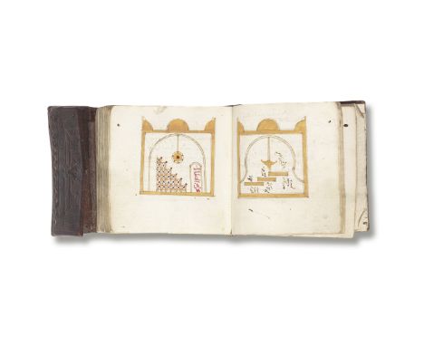 Al-Jazuli, Dala'il al-Khayrat wa shawariq al-anwar, prayers, with two coloured diagrams of the Tomb of the Prophet and the Mi