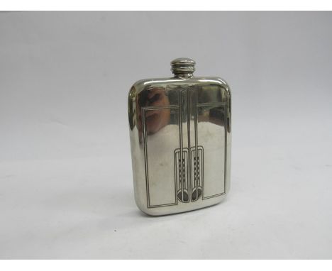 A Charles Rennie Mackintosh pewter hip flask 