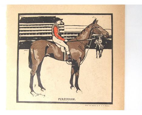 William Nicholson (1872-1949): 'Persimmon',  original coloured woodblock print, 17cm x 18cm