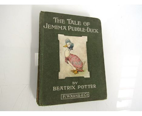 Beatrix Potter: 'The Tale of Jemima Puddle-Duck', London, Frederick Warne, 1908, first edition, half-title, 27 coloured illus