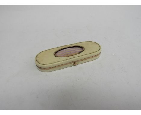 A Georgian ivory gold mounted patch box