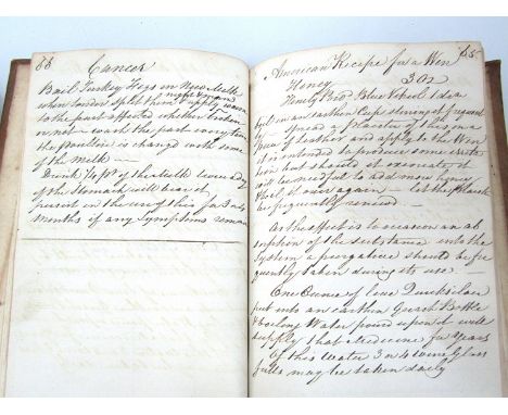Two early 19th Century manuscript receipt books, one dated 1820 with ownership inscription "Mary Ann Cobb...Attleboro" contai