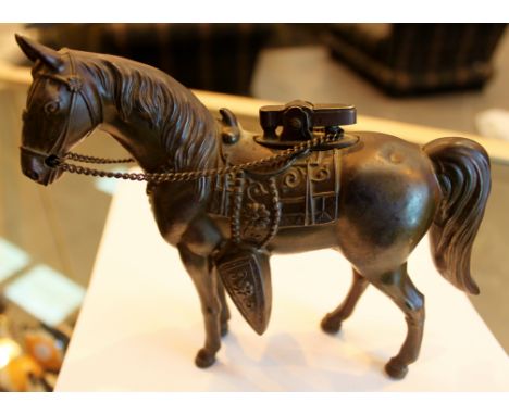 Metal table lighter in form of a horse