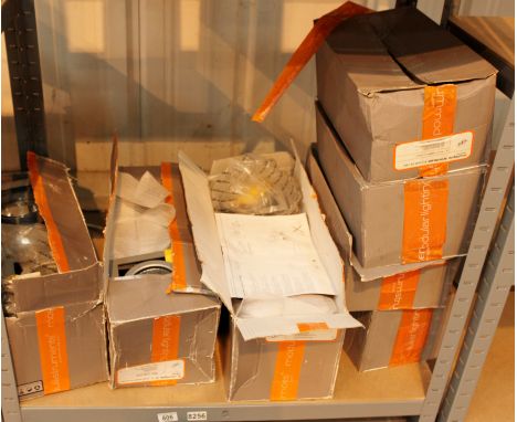 Seven boxes of modular lighting